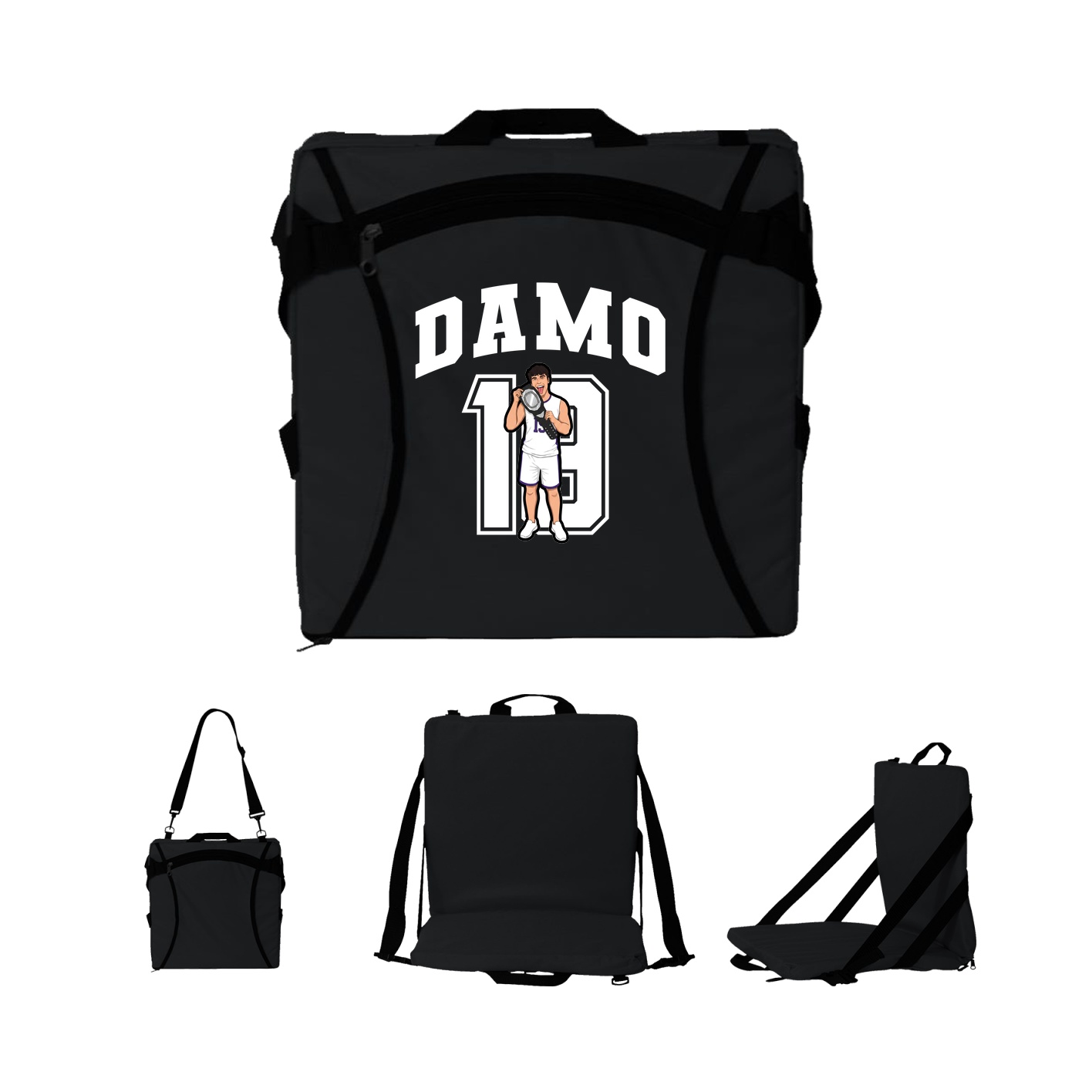 Folding Stadium Seat — Number in Black