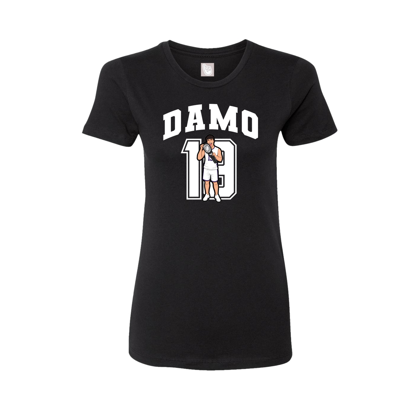 Fitted Women's Tee — Number in Black