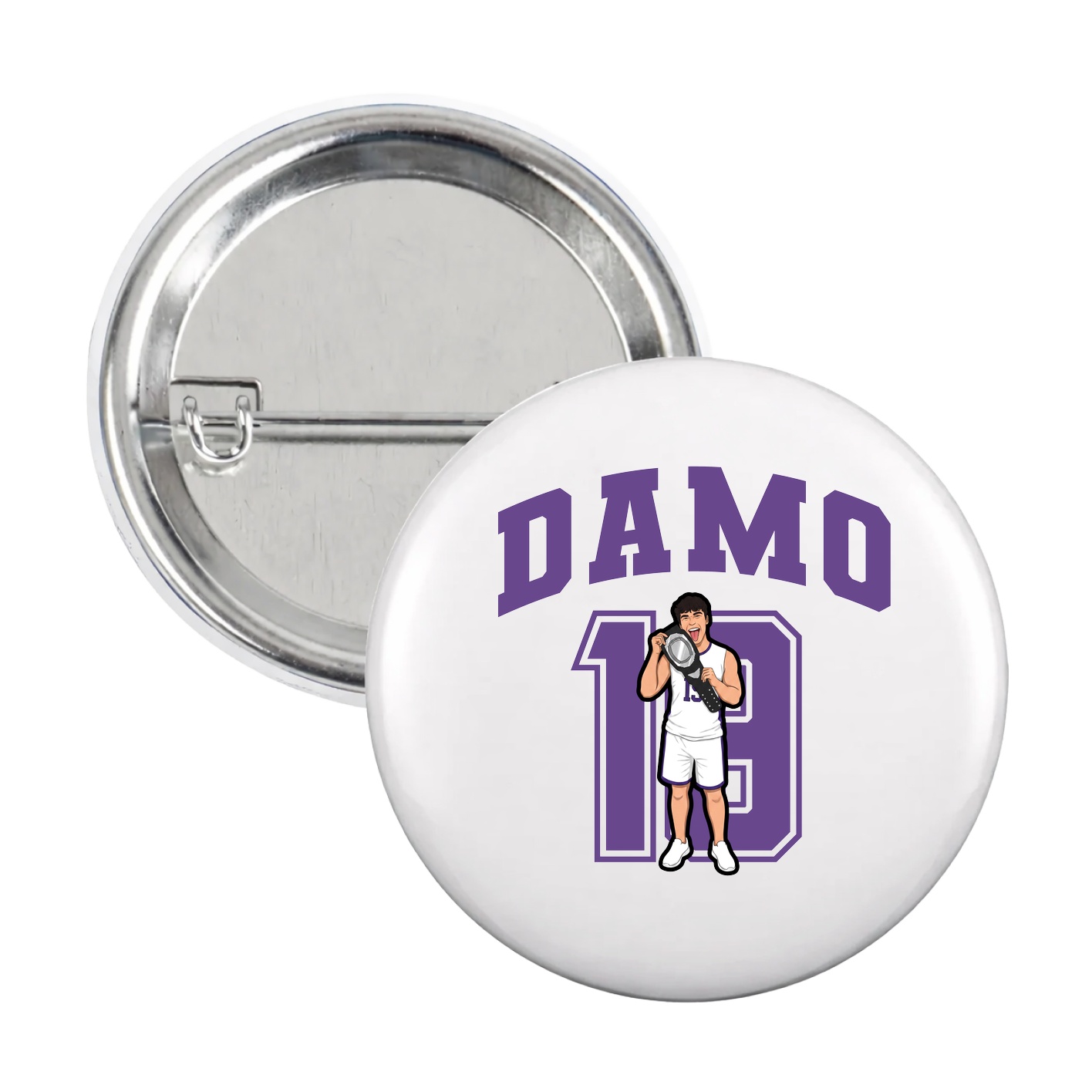 Game Day Button — Number in White