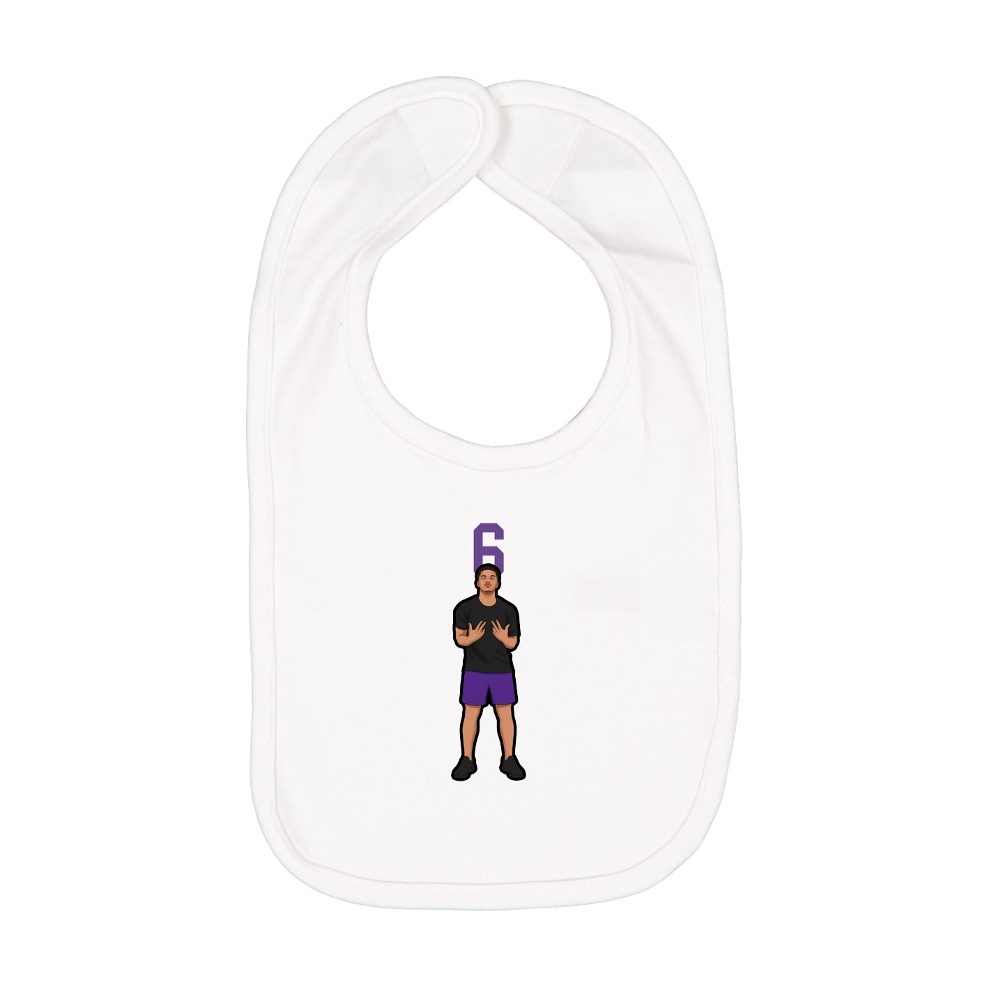Infant Bib — Number Top in White