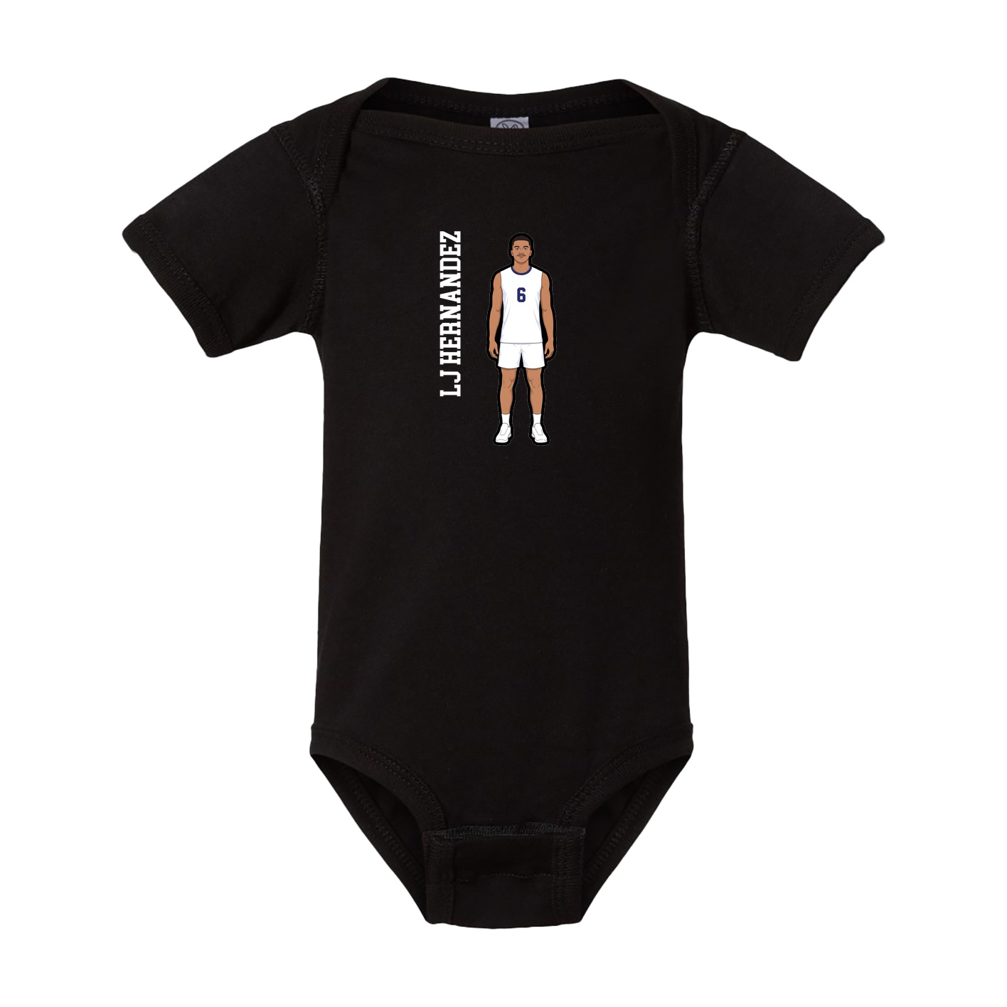 Baby Onesie — Name Vertical in Black