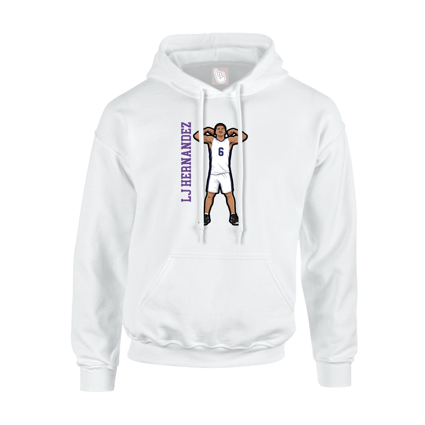 Hoodie — Name Vertical in White