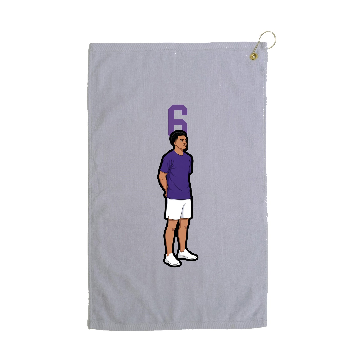 Golf Towel — Number Top in Grey