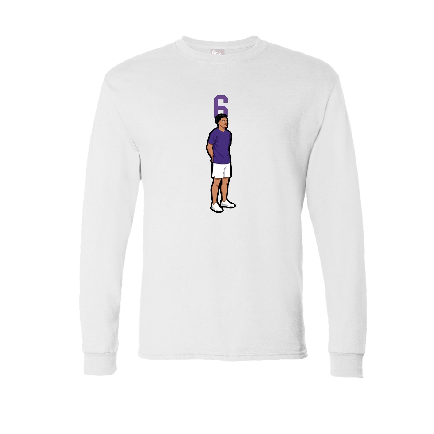 Long Sleeve Tee — Number Top in White