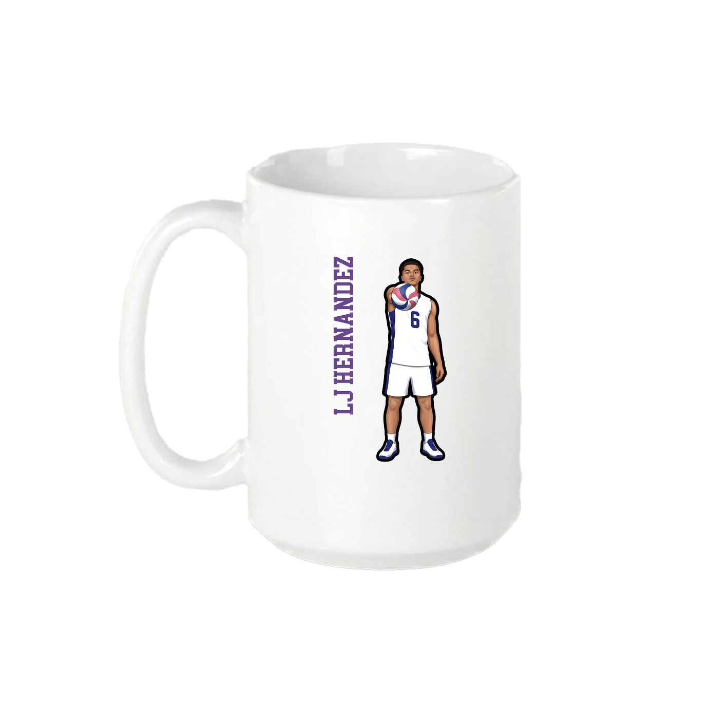 15oz Coffee Mug — Name Vertical in White