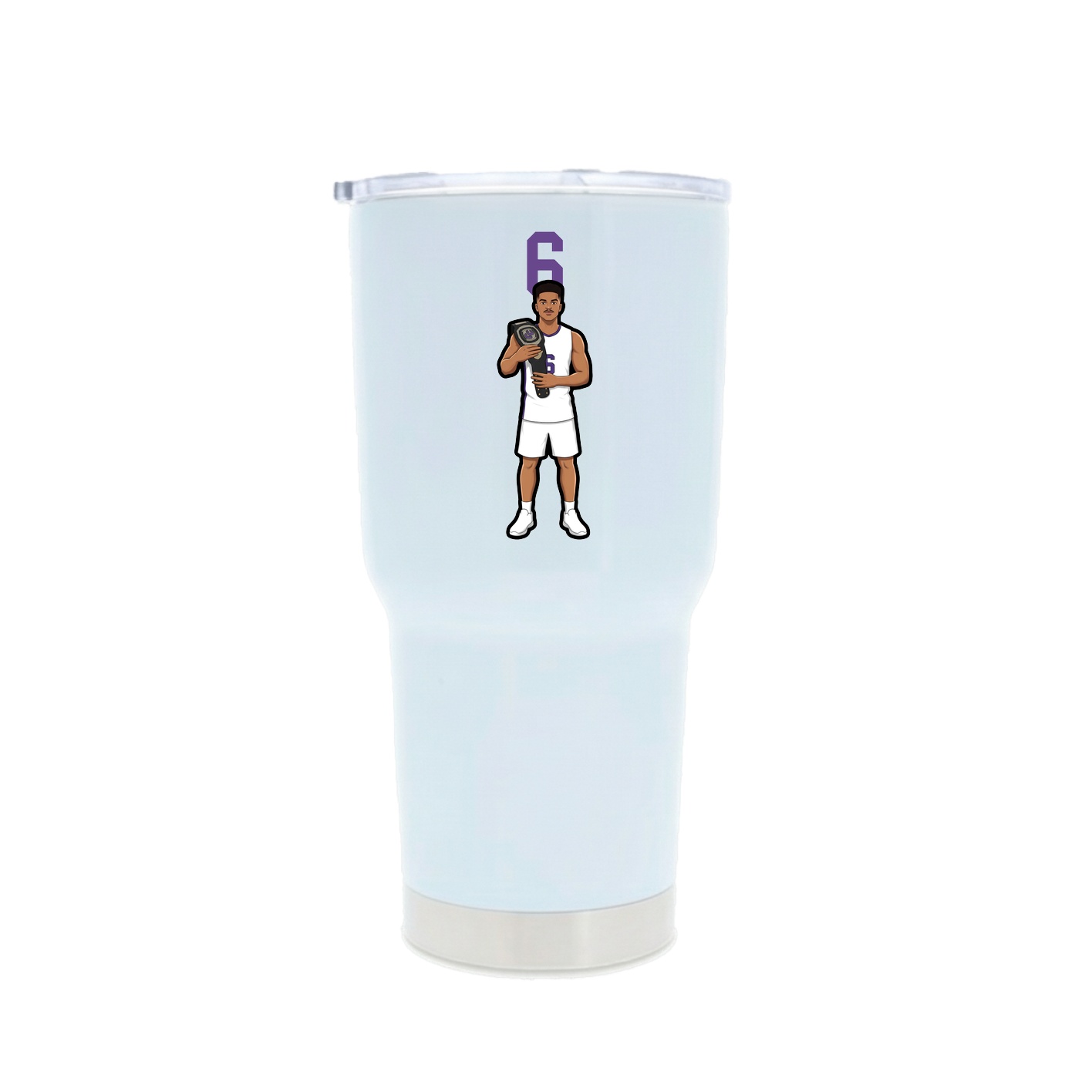 30oz Stainless Steel Tumbler — Number Top in White