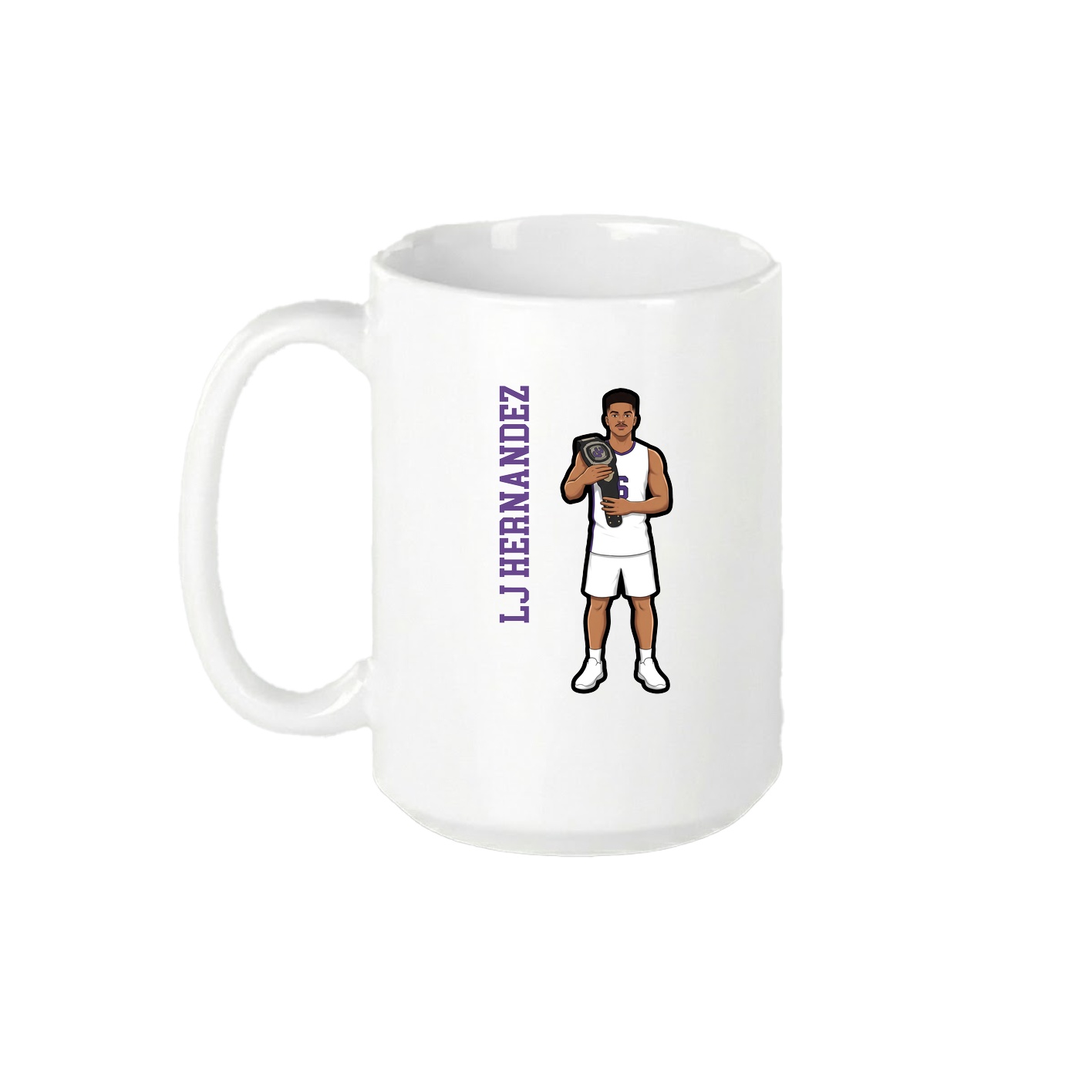 15oz Coffee Mug — Name Vertical in White
