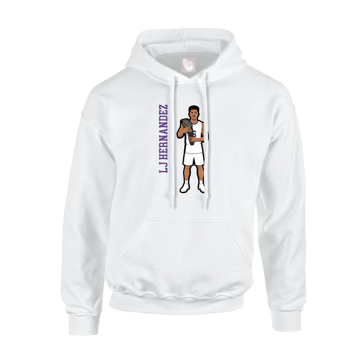 Hoodie — Name Vertical in White