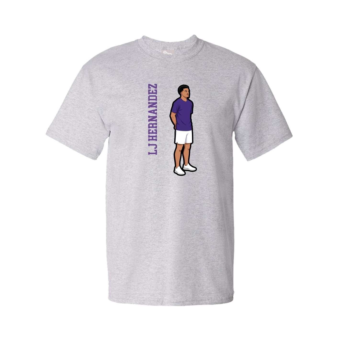 Tee — Name Vertical in Grey
