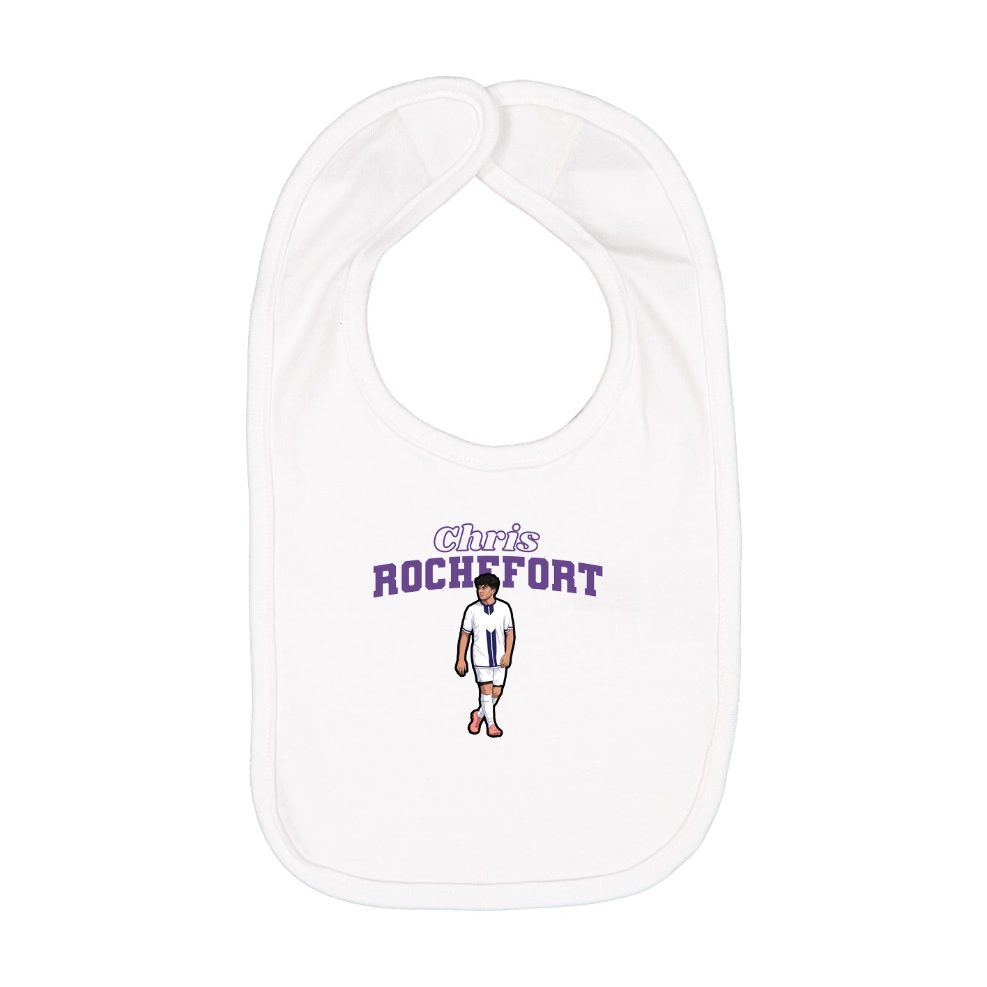 Infant Bib — Name Arch in White