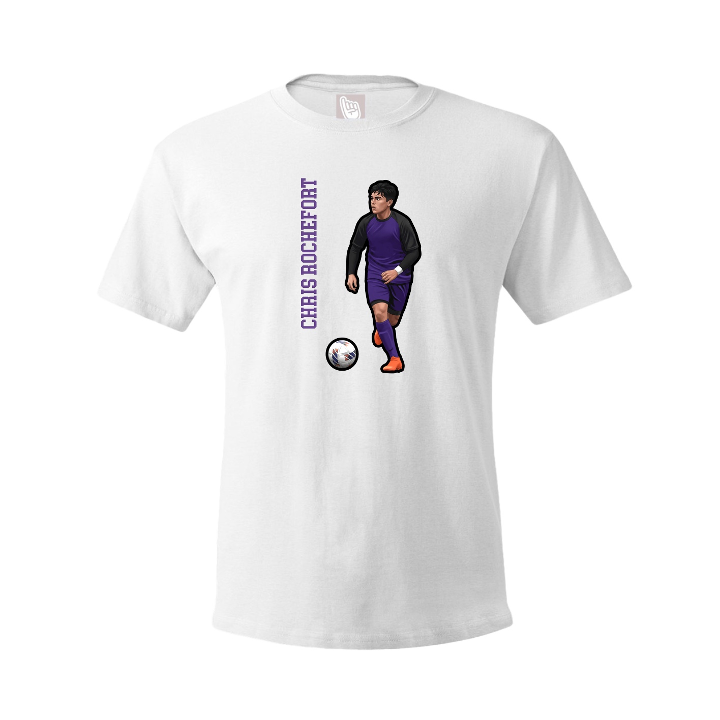 Tee — Name Vertical in White