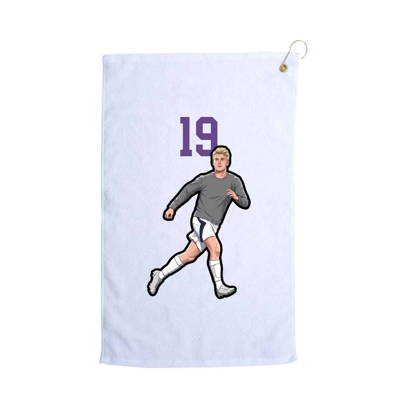 Golf Towel — Number Top in White