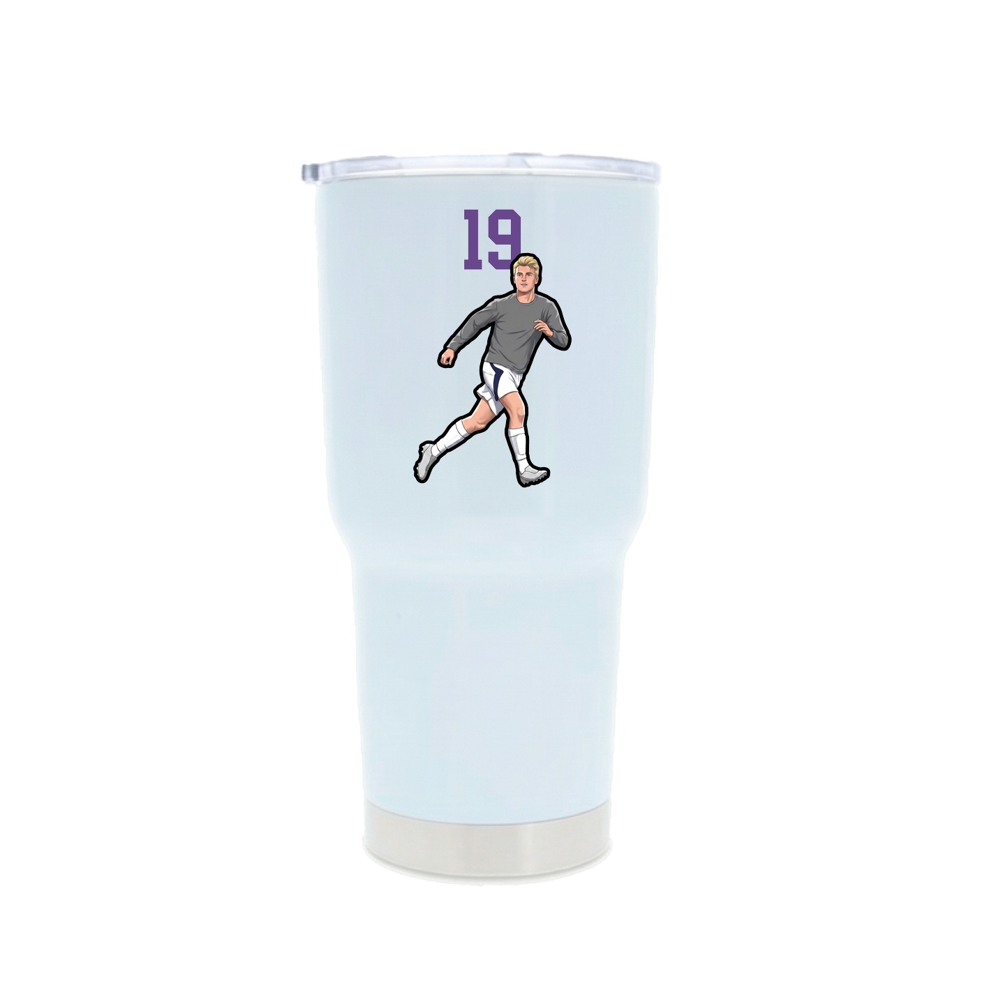 30oz Stainless Steel Tumbler — Number Top in White