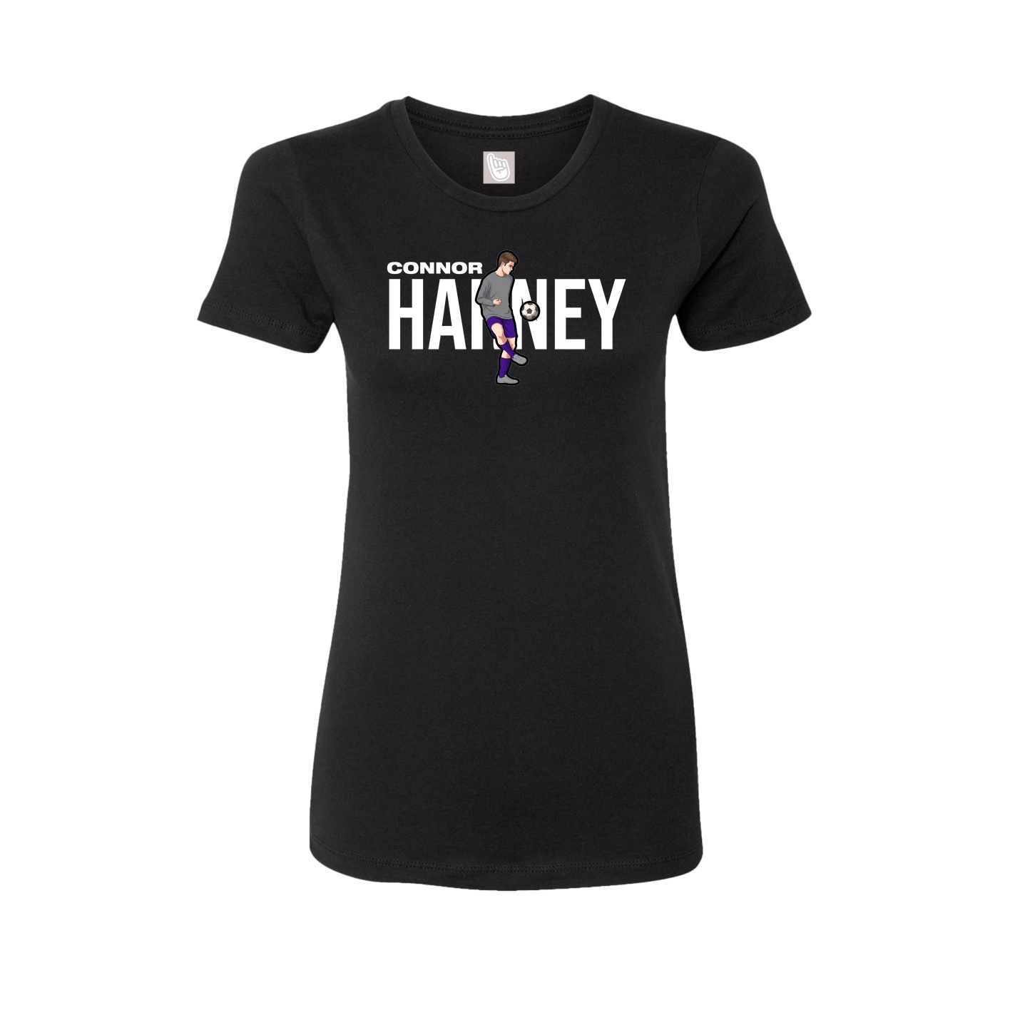 Fitted Women's Tee — Player Name in Black