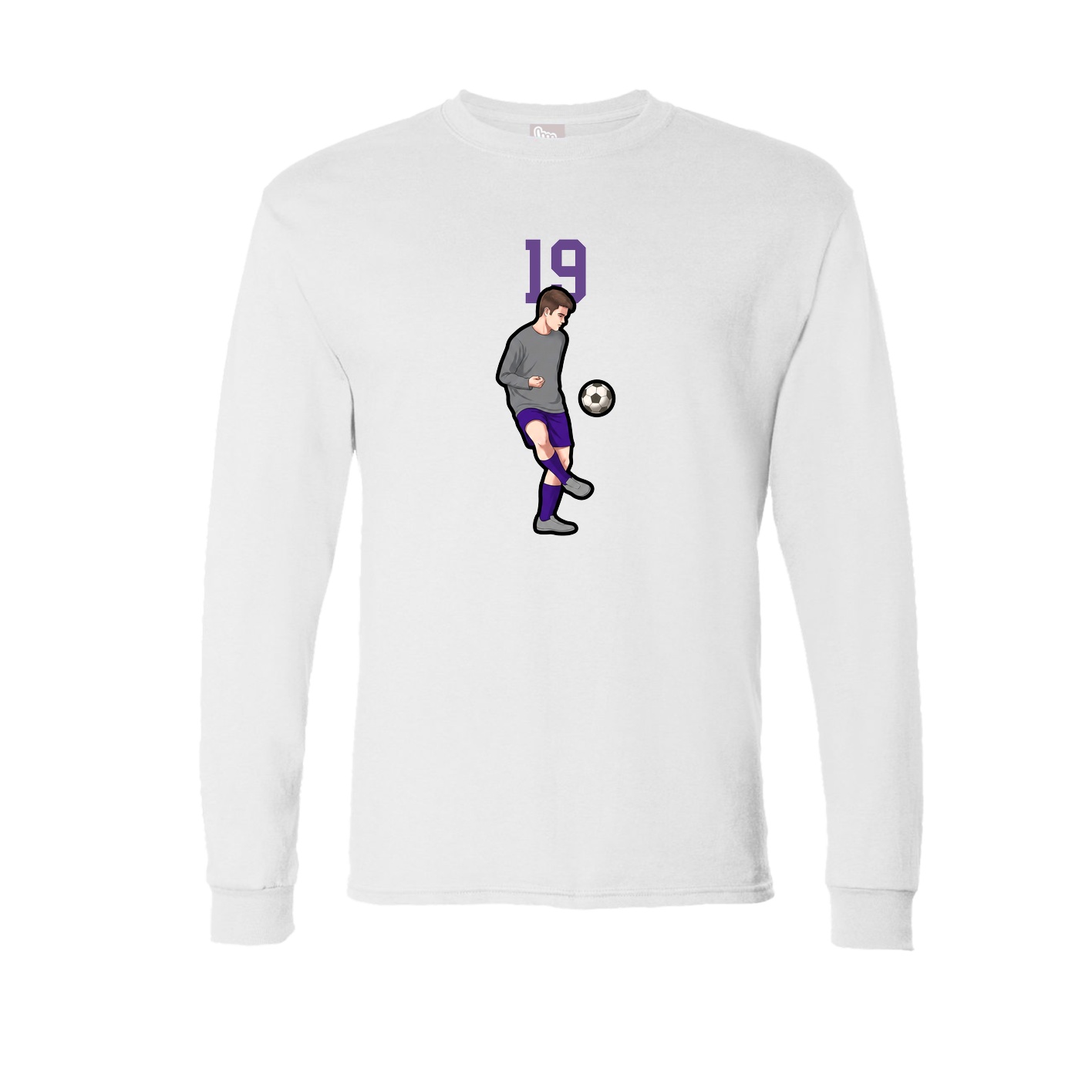 Long Sleeve Tee — Number Top in White