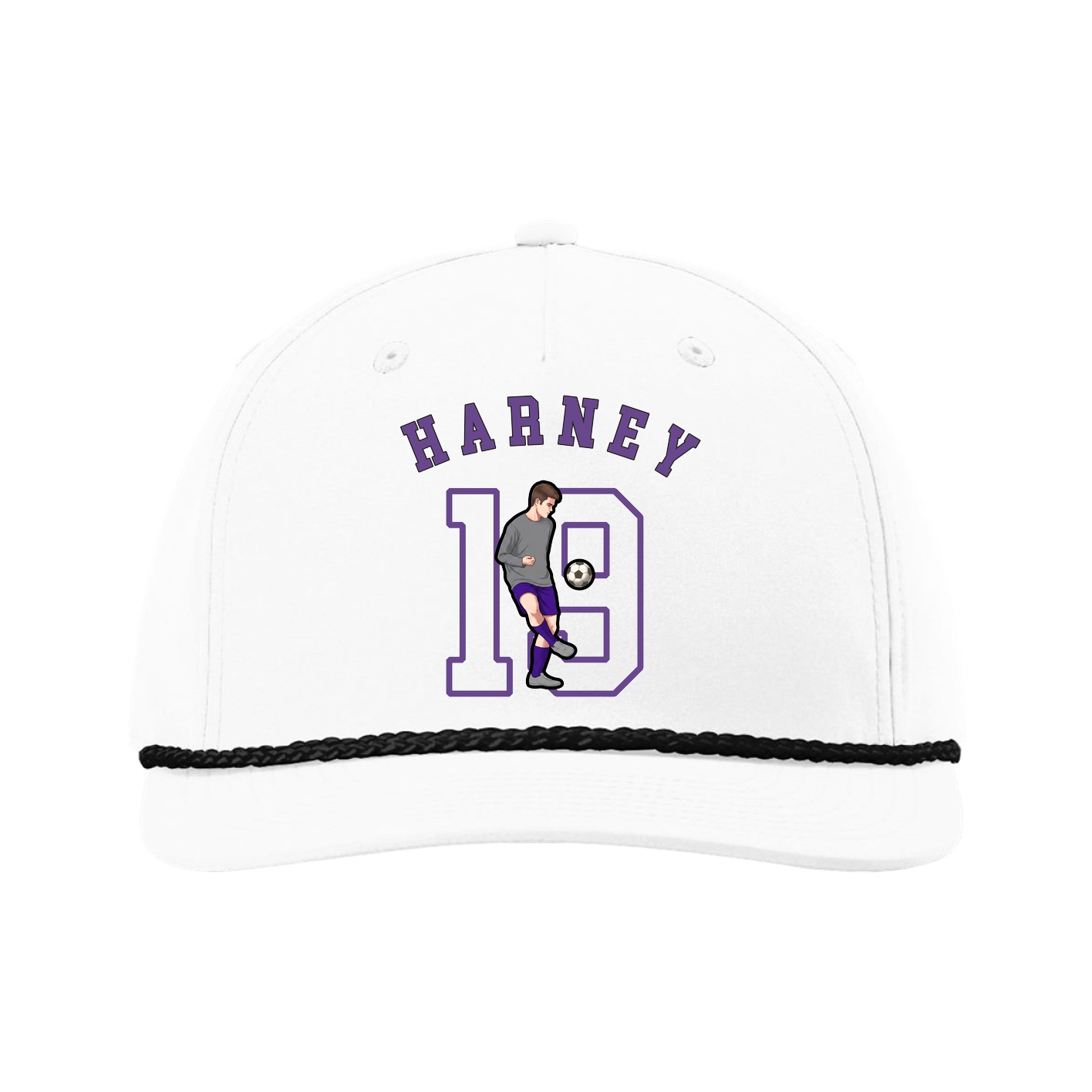 Five-Panel Classic Rope Cap — Shirsey Arch in White