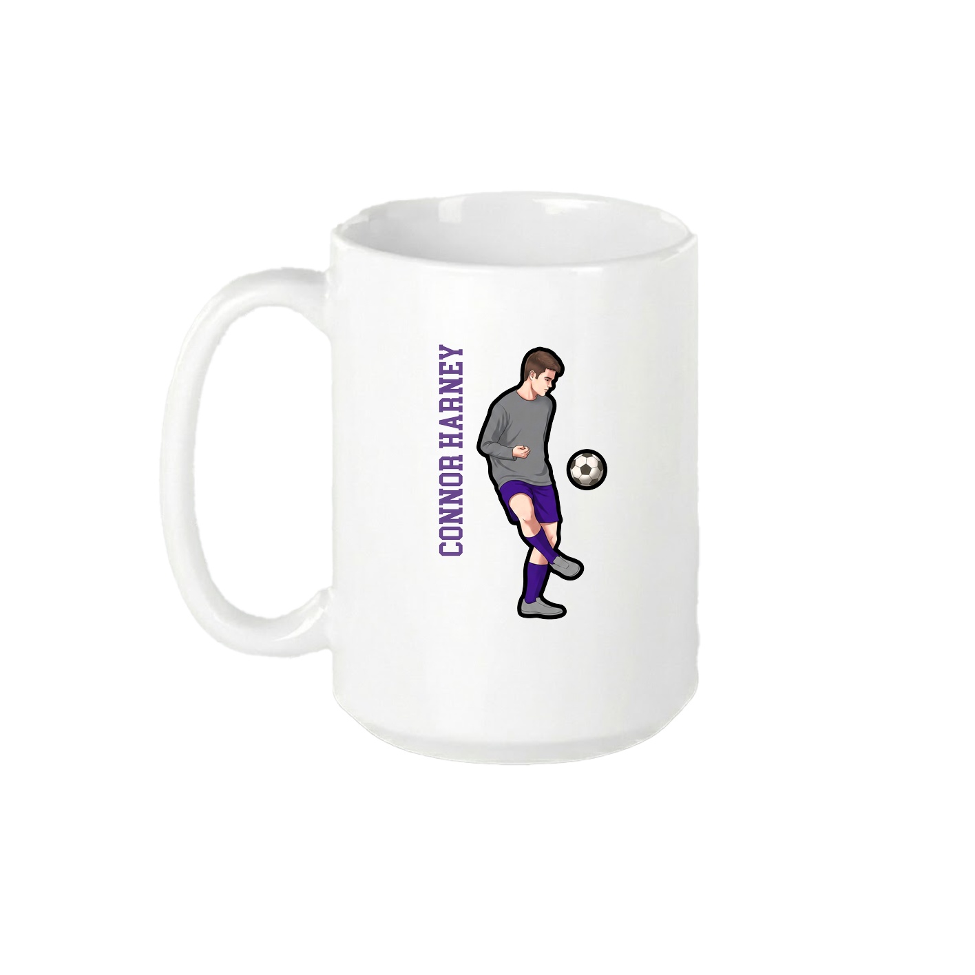 15oz Coffee Mug — Name Vertical in White