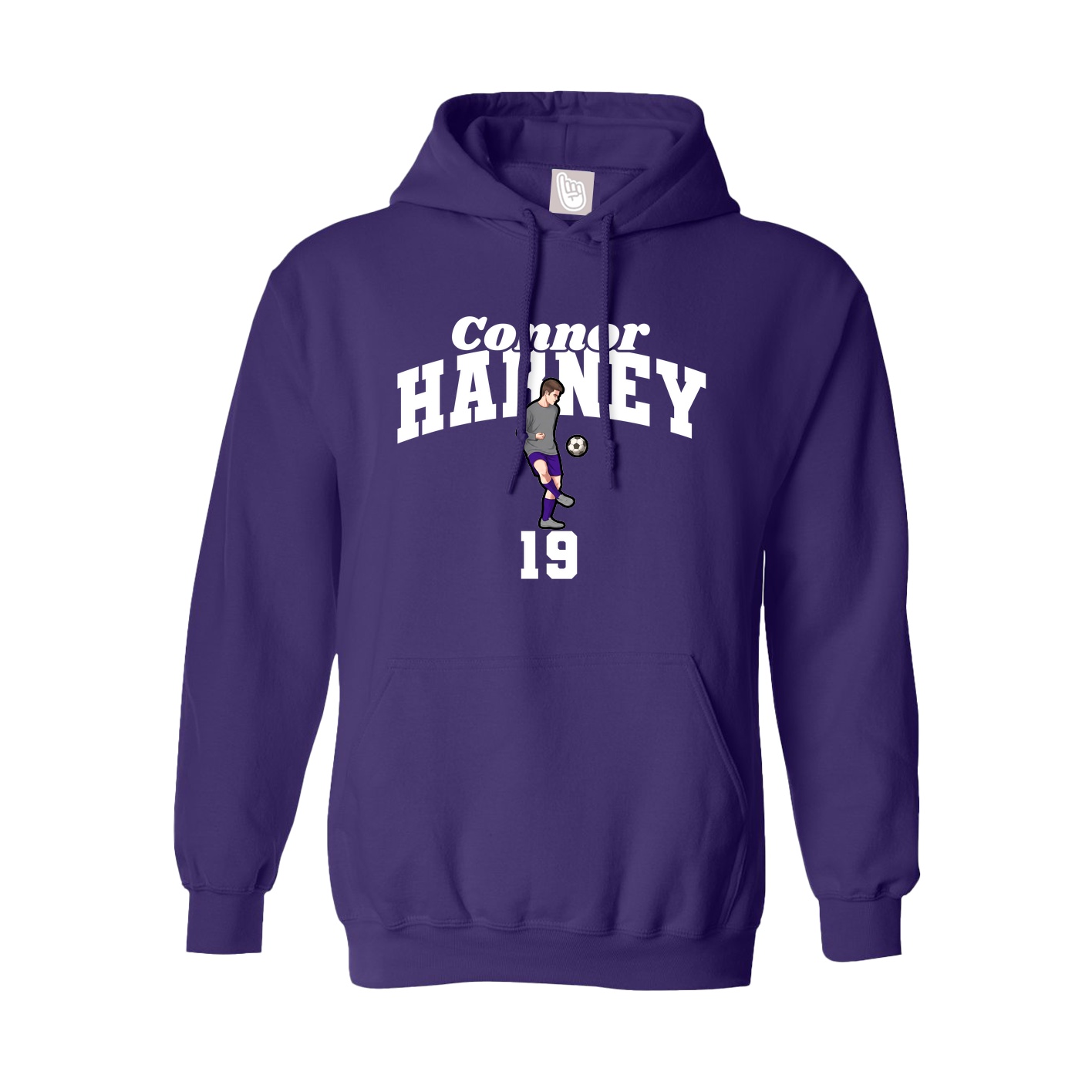Youth Hoodie — Signature Arch in Purple