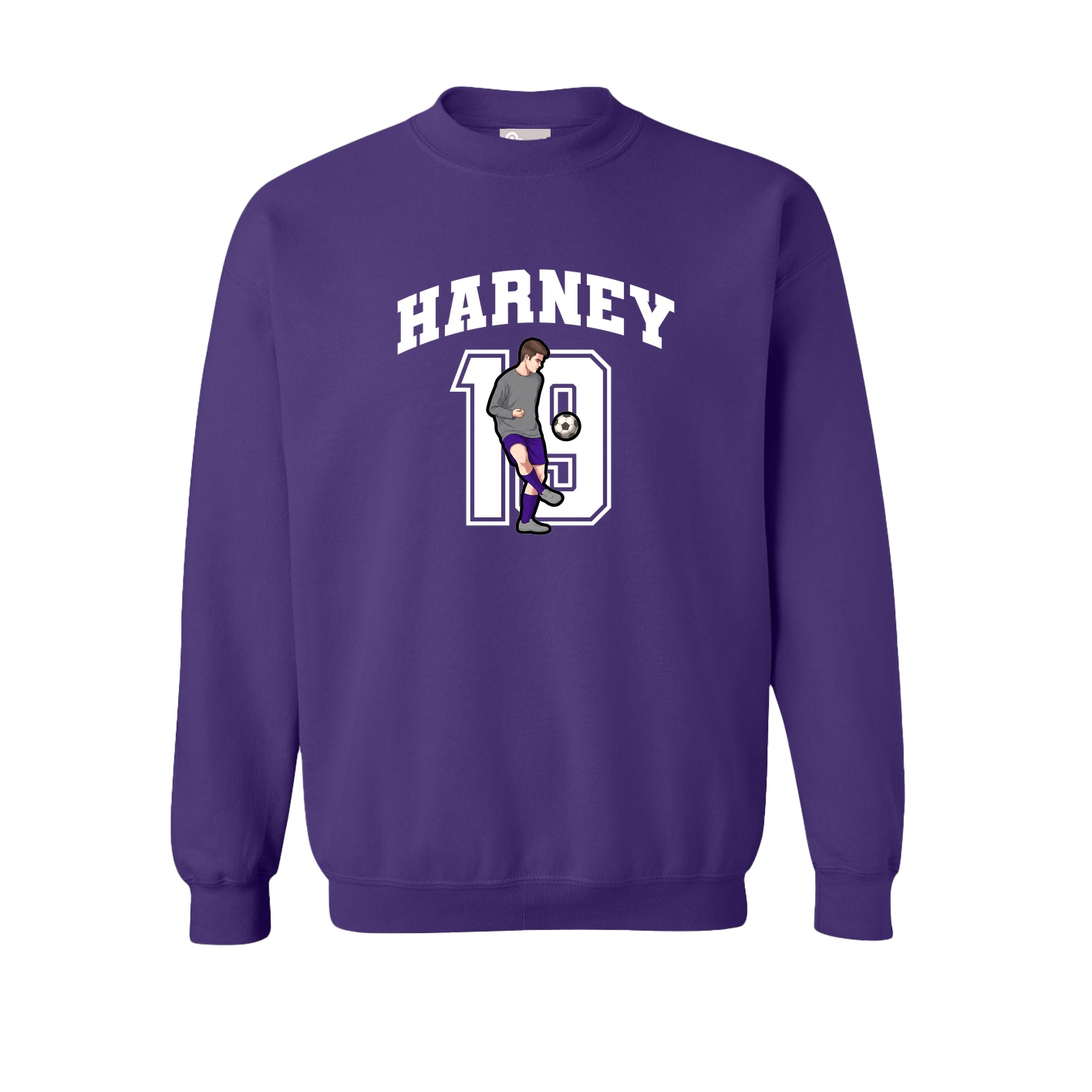 Fleece Crew — Number in Purple