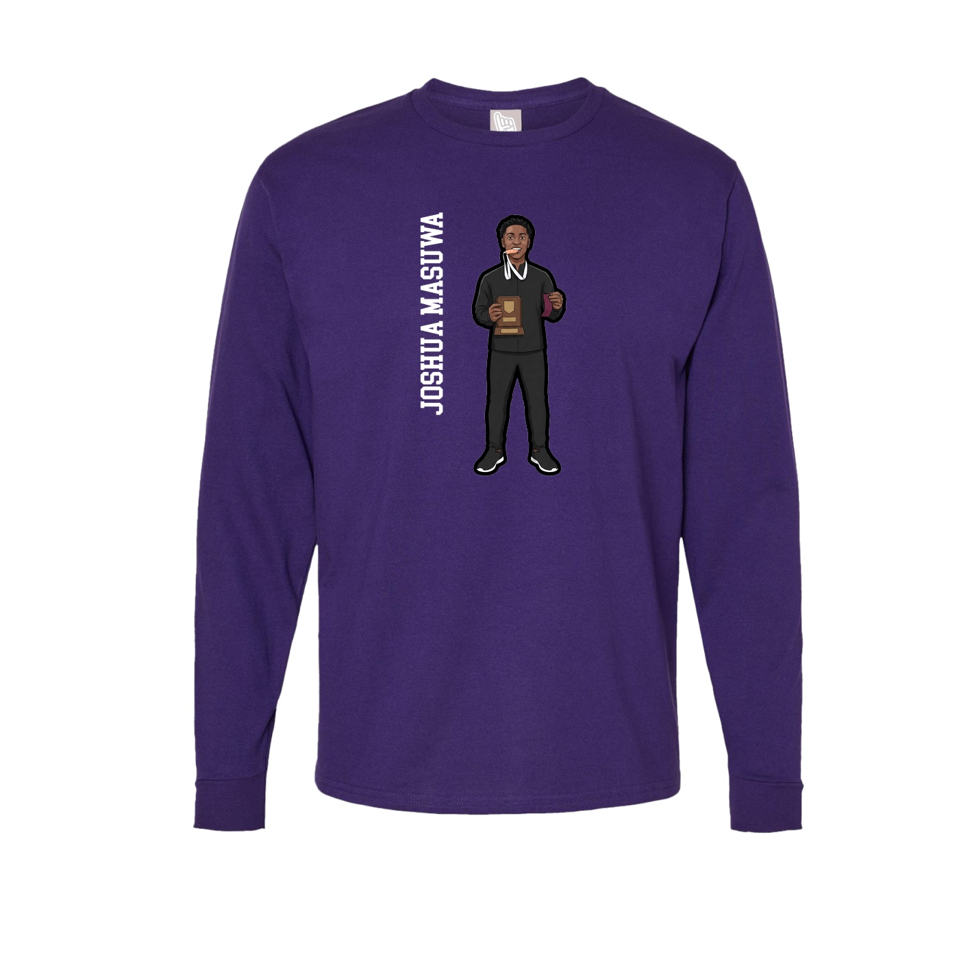 Long Sleeve Tee — Name Vertical in Purple