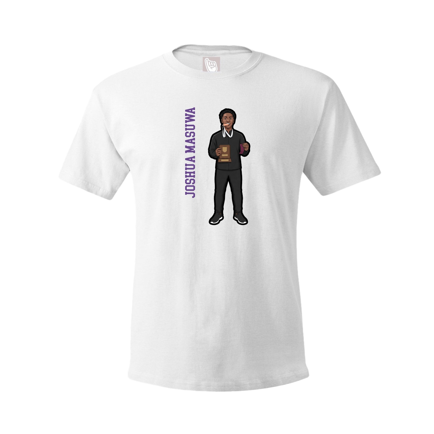 Youth Tee — Name Vertical in White