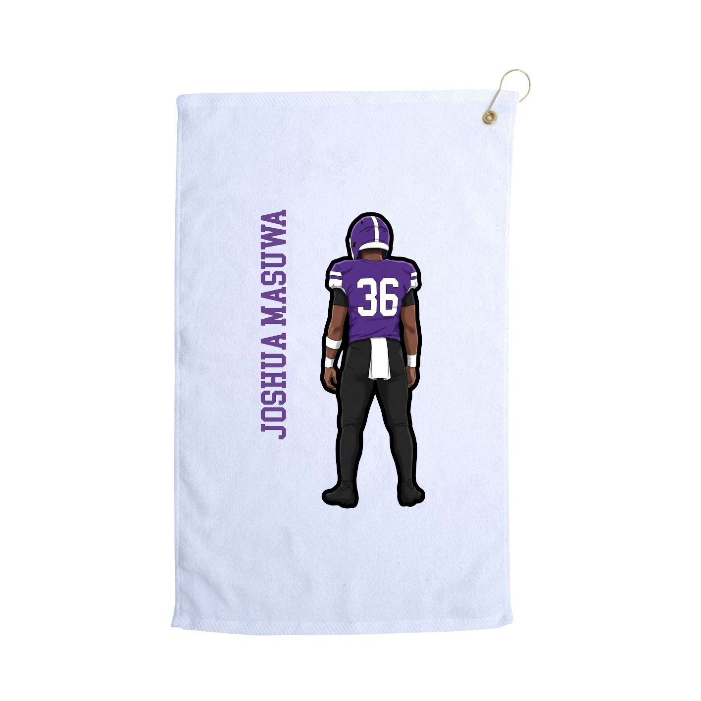 Golf Towel — Name Vertical in White