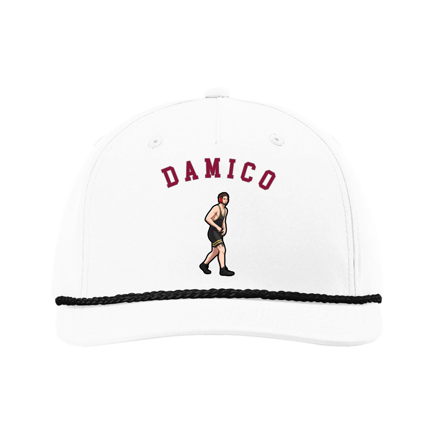Five-Panel Classic Rope Cap — Shirsey Arch in White