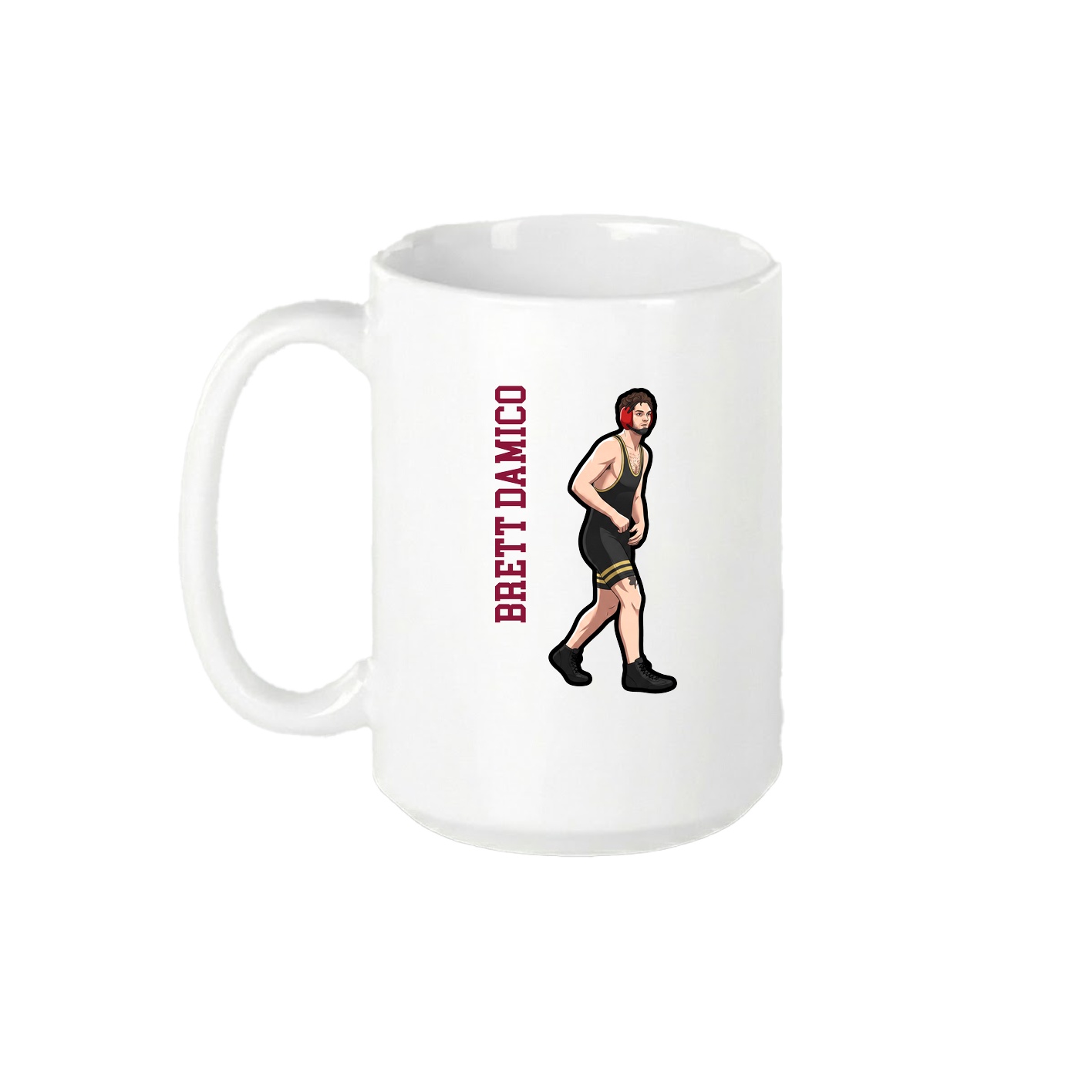 15oz Coffee Mug — Name Vertical in White