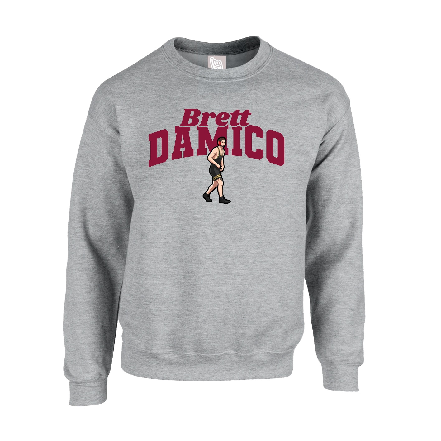 Fleece Crew — Signature Arch in Grey