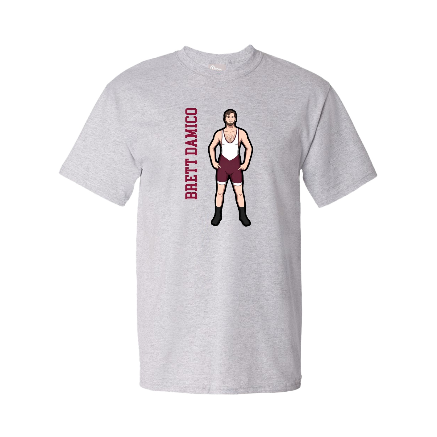 Tee — Name Vertical in Grey