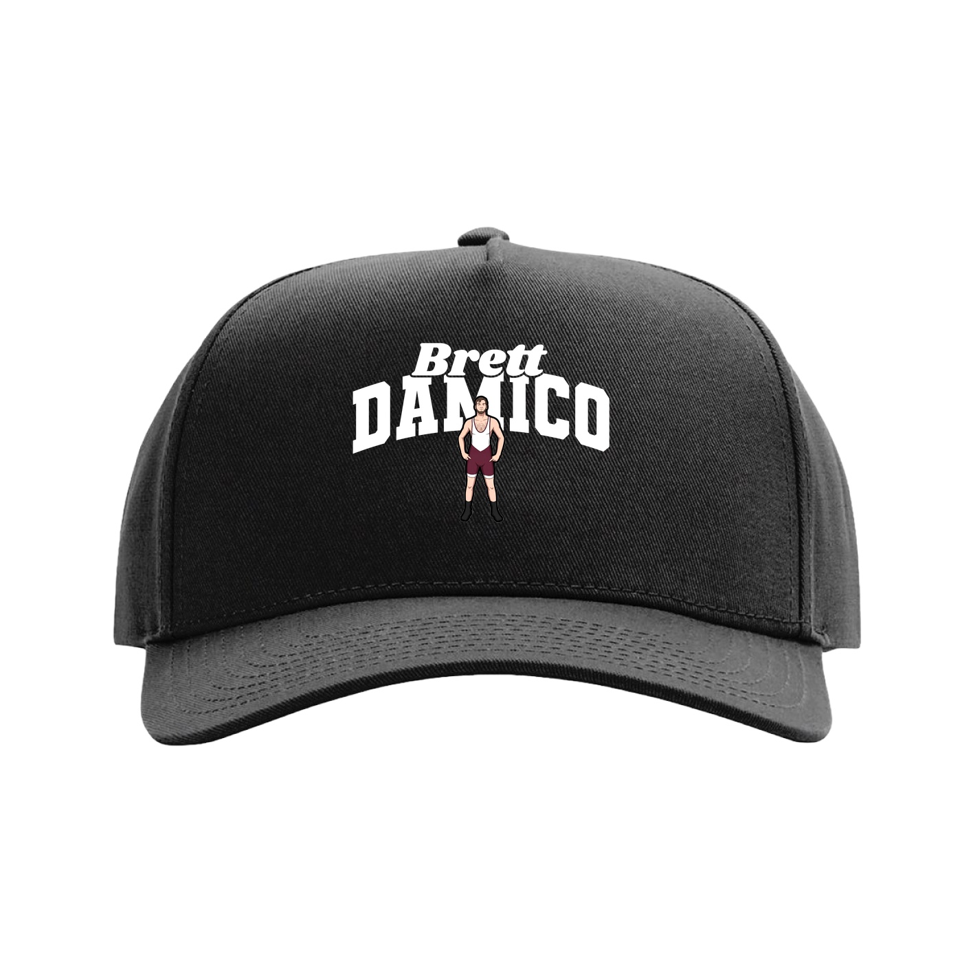 Full Fabric Five-Panel Champ Cap — Signature Arch in Black
