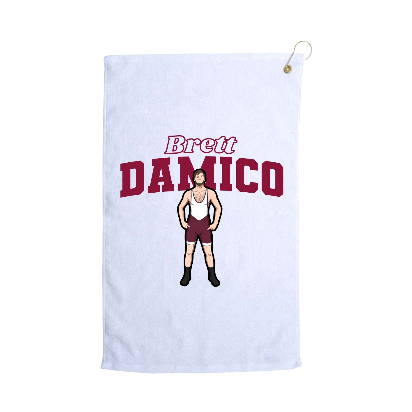 Golf Towel — Name Arch in White