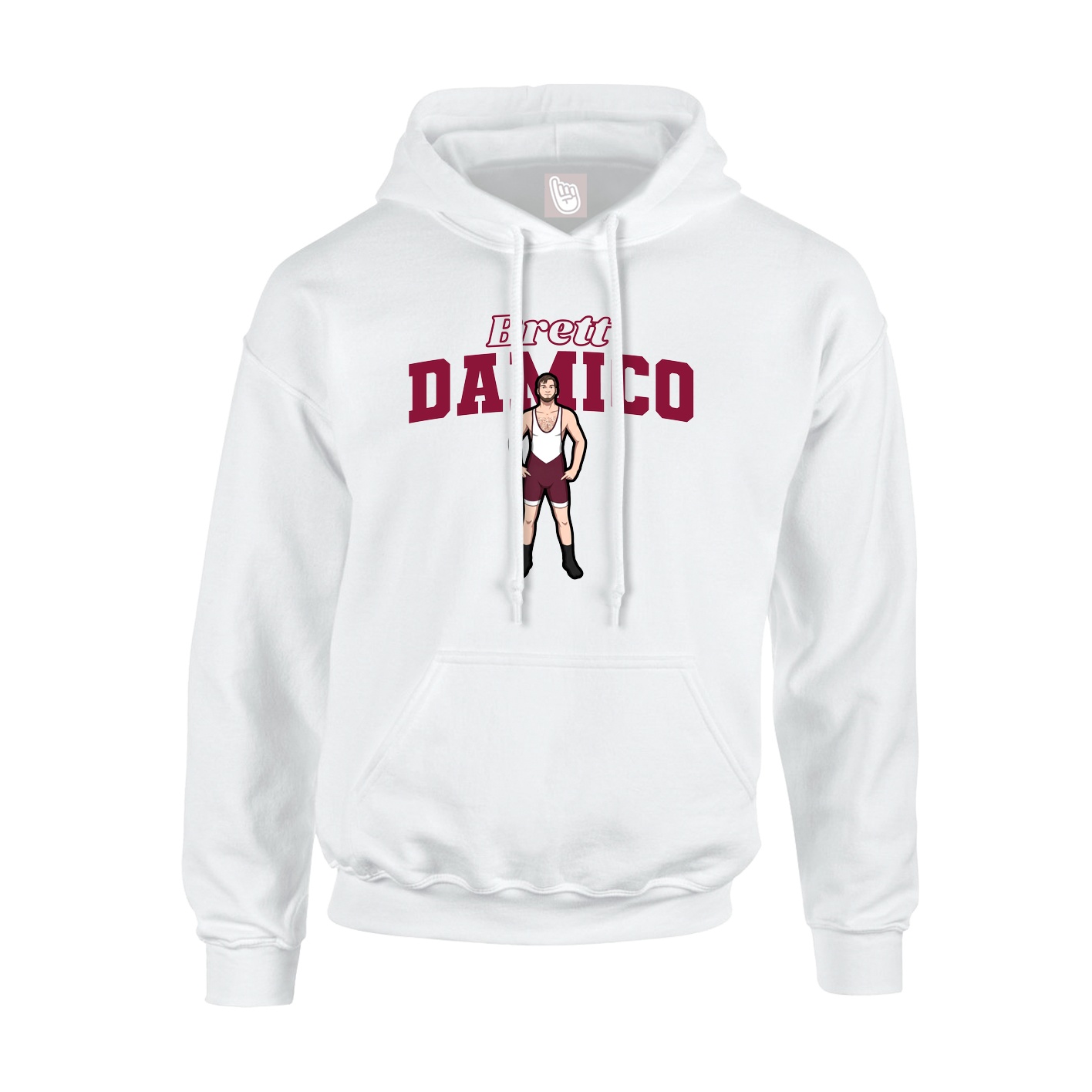 Youth Hoodie — Name Arch in White