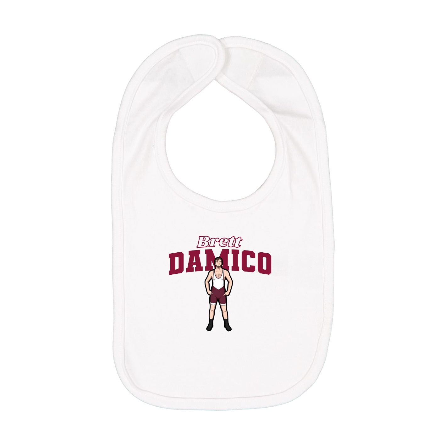 Infant Bib — Name Arch in White