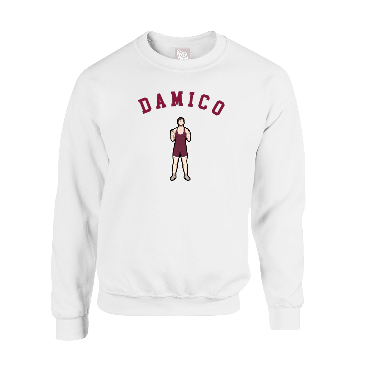 Fleece Crew — Shirsey Arch in White