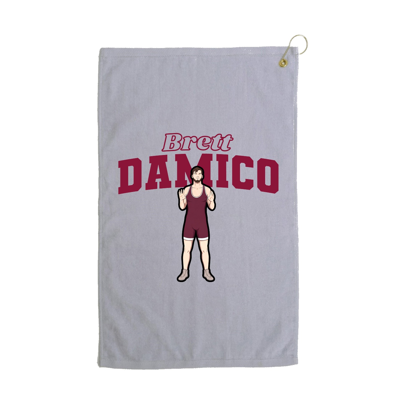 Golf Towel — Name Arch in Grey
