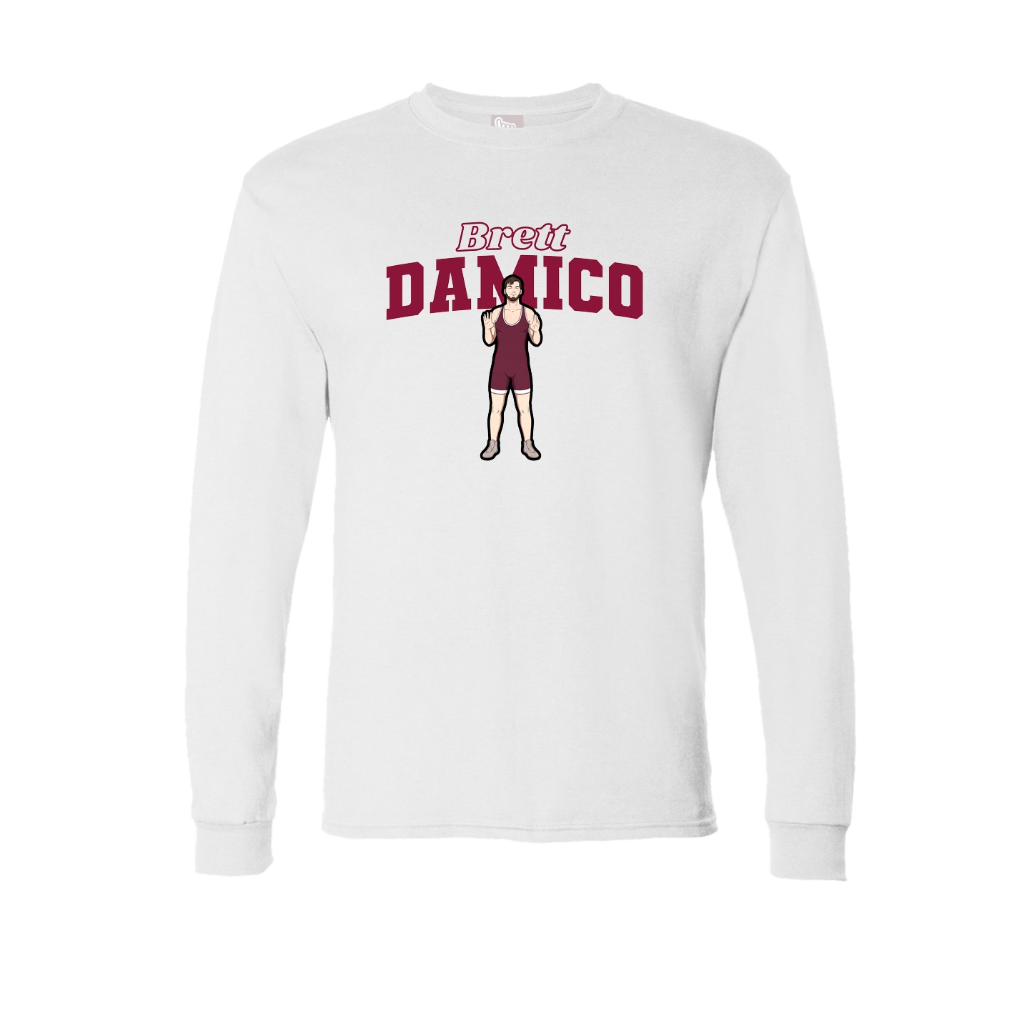 Long Sleeve Tee — Name Arch in White