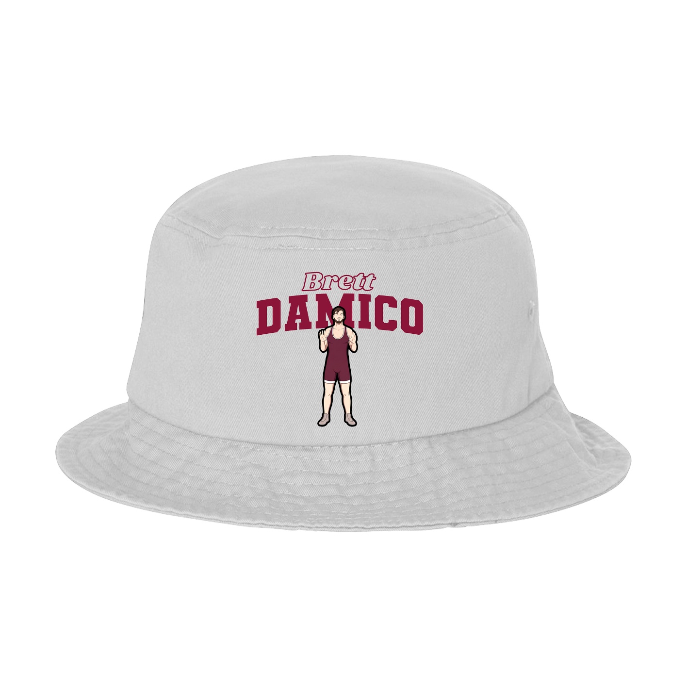 Bucket Cap — Name Arch in White