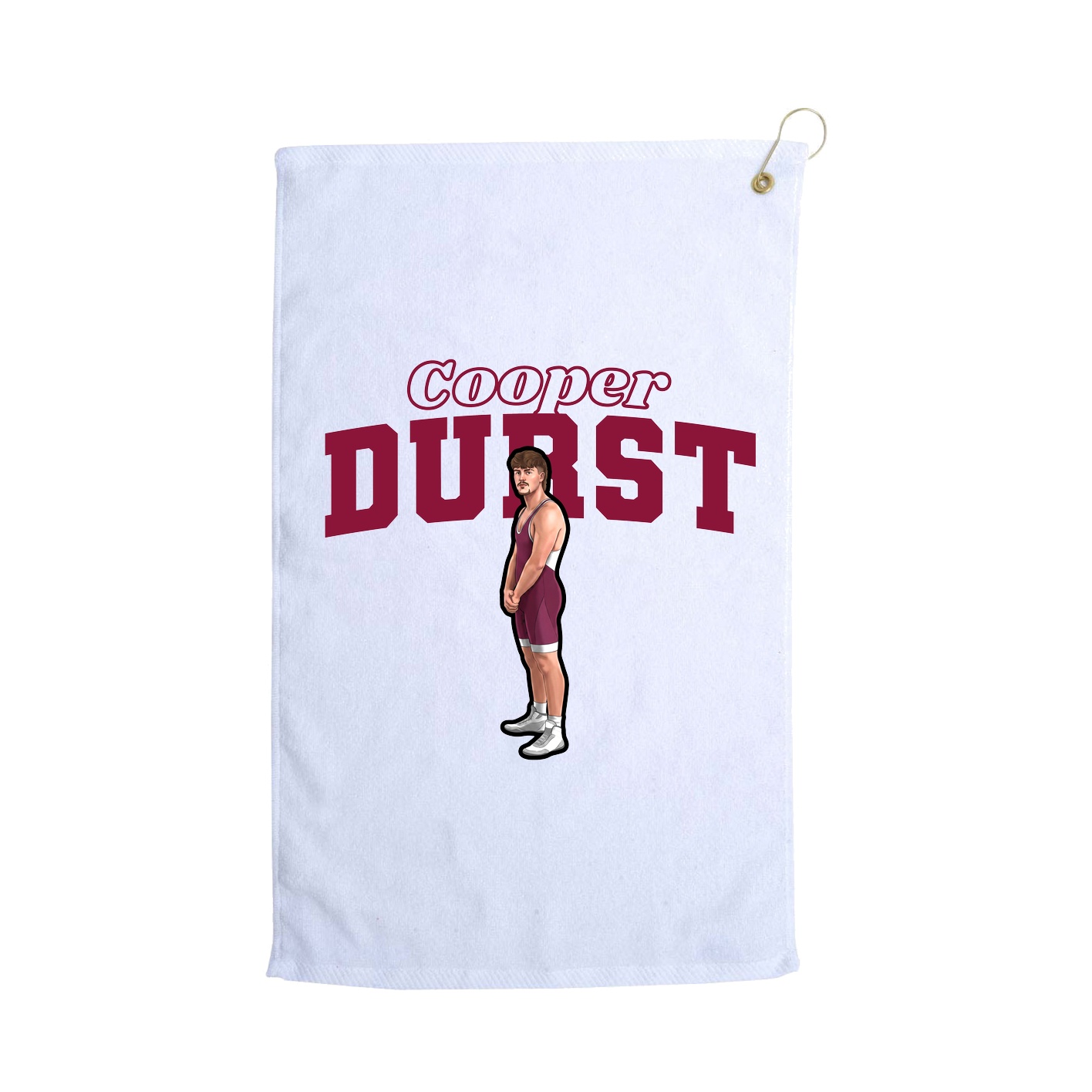 Golf Towel — Name Arch in White