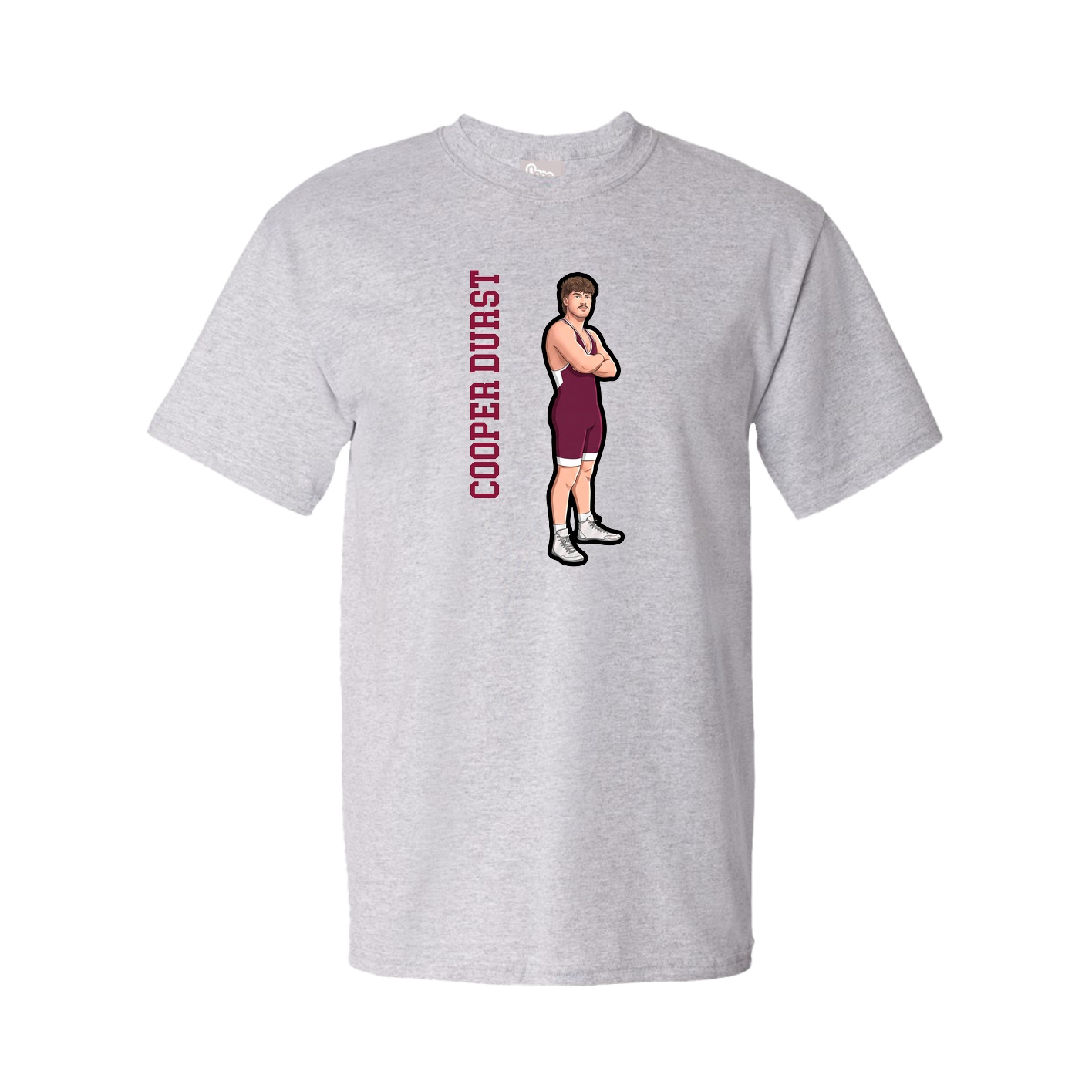 Tee — Name Vertical in Grey