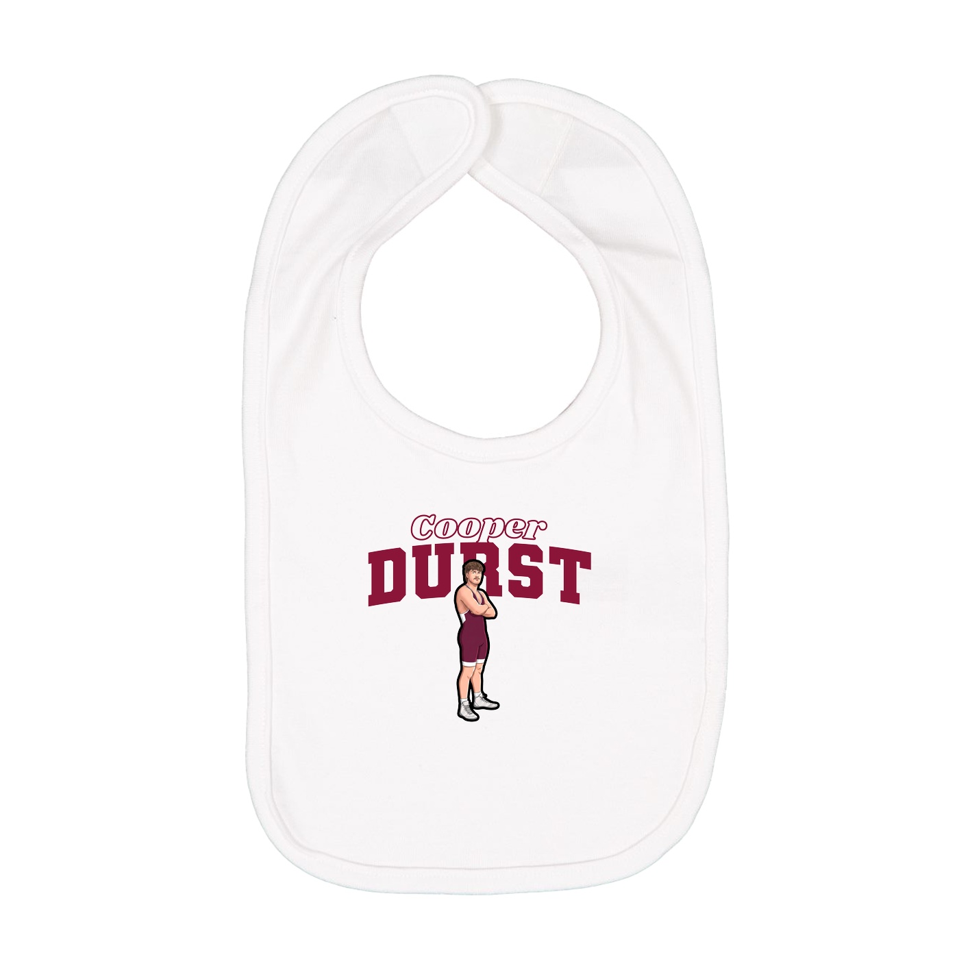 Infant Bib — Name Arch in White