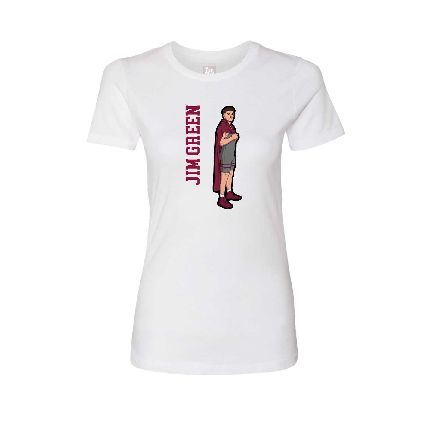 Fitted Women's Tee — Name Vertical in White