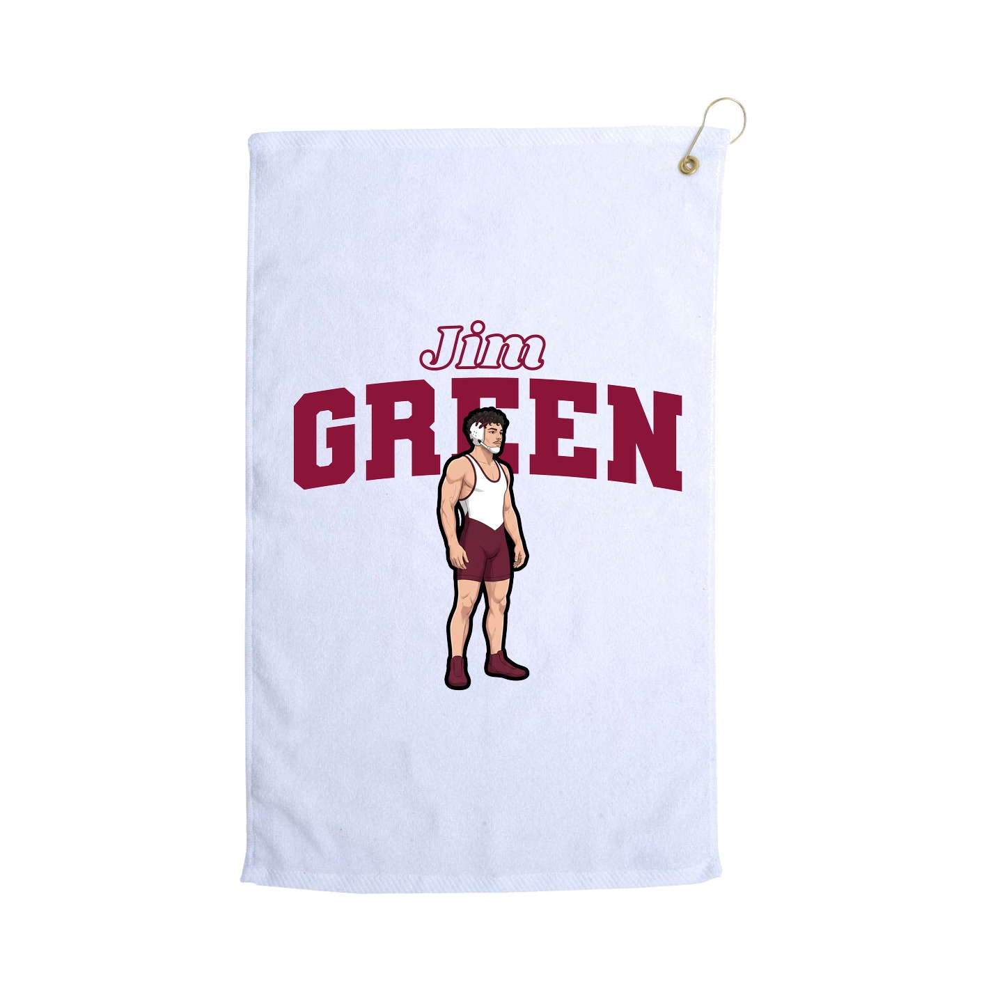 Golf Towel — Name Arch in White