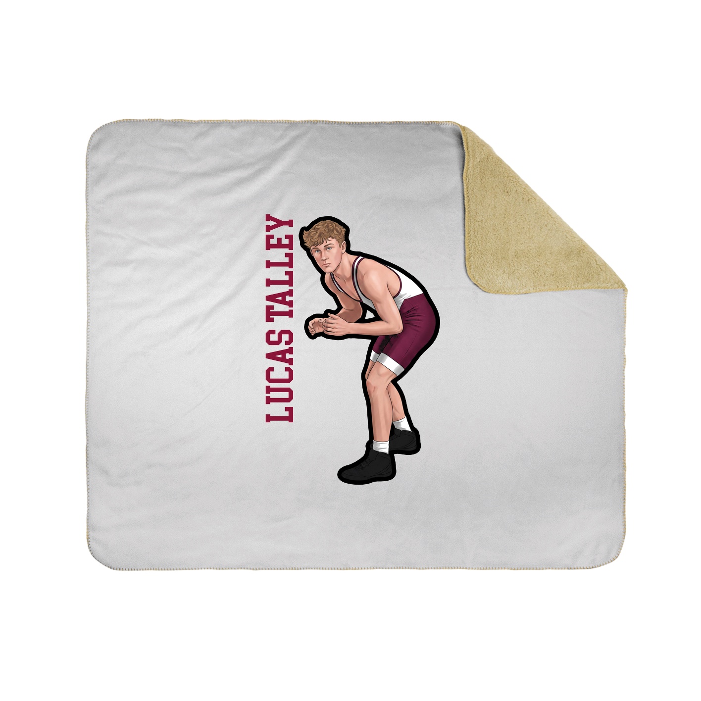 Throw Blanket — Name Vertical in White