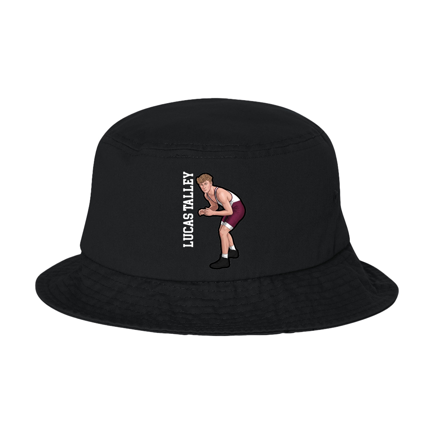Bucket Cap — Name Vertical in Black