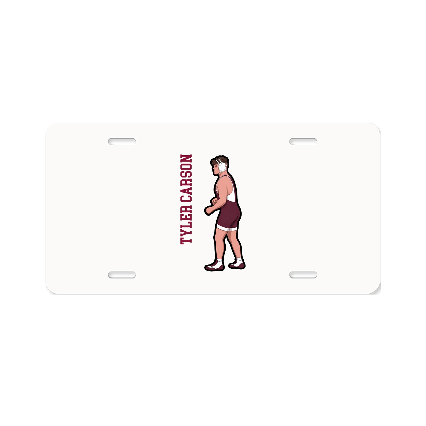 License Plate — Name Vertical in Classic