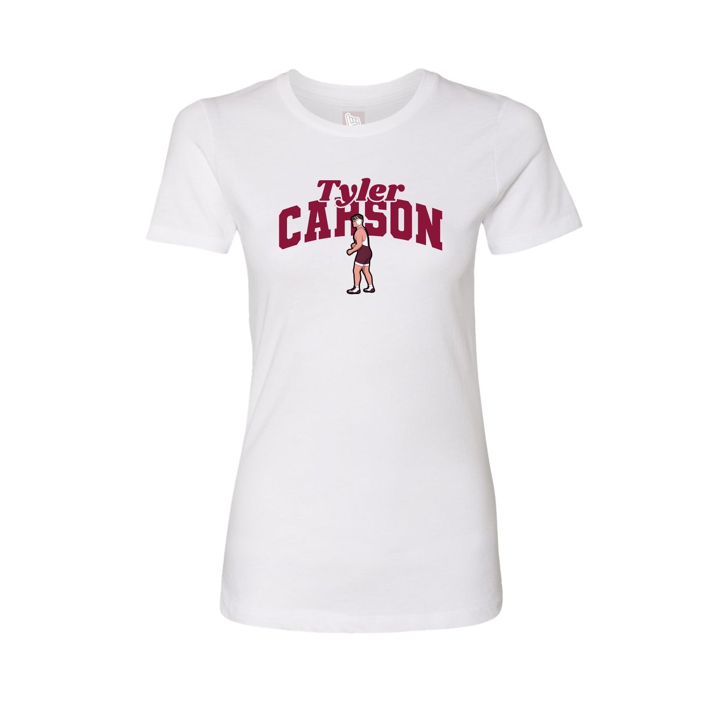 Fitted Women's Tee — Signature Arch in White