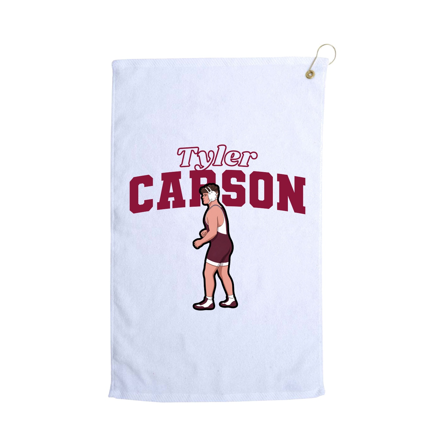 Golf Towel — Name Arch in White