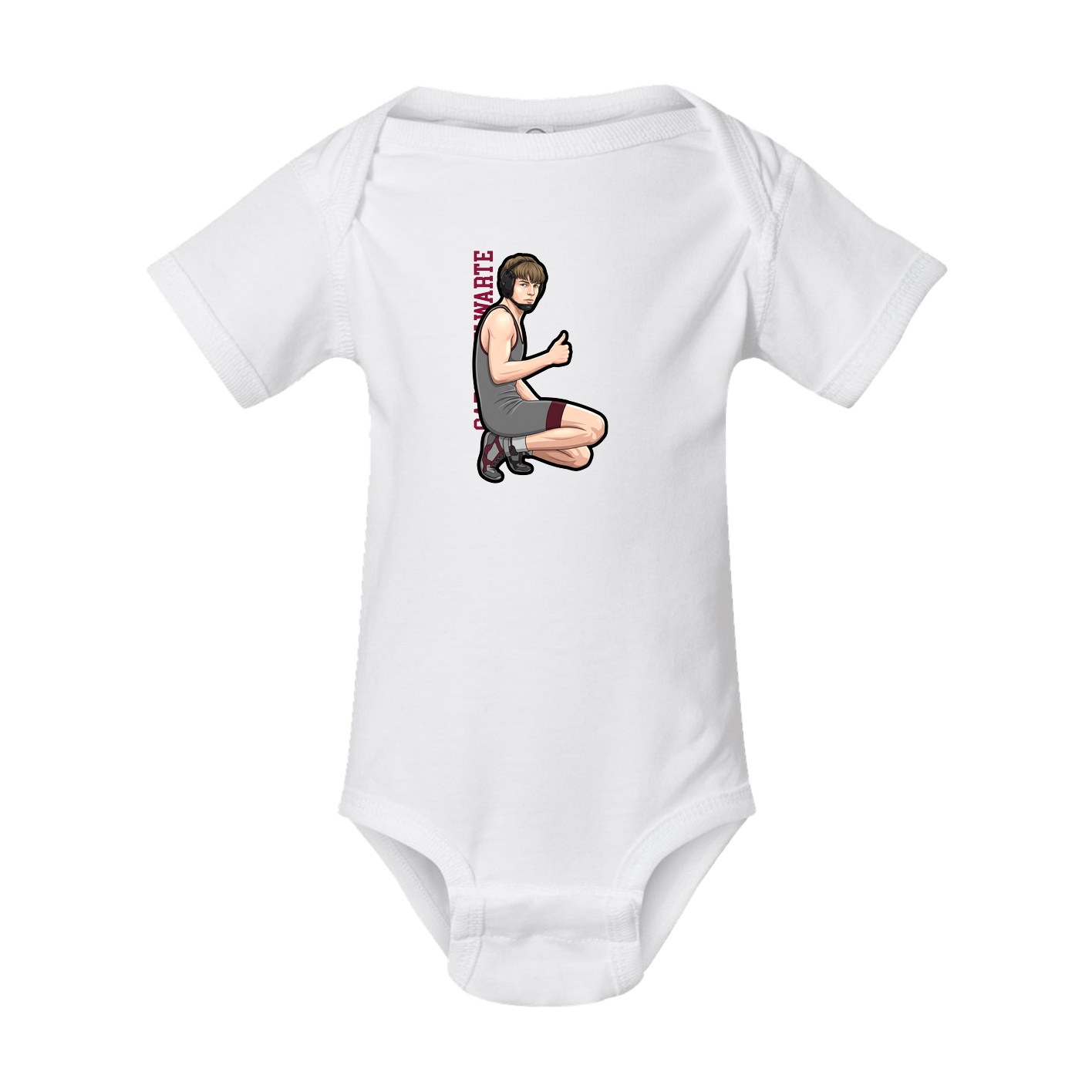 Baby Onesie — Name Vertical in White