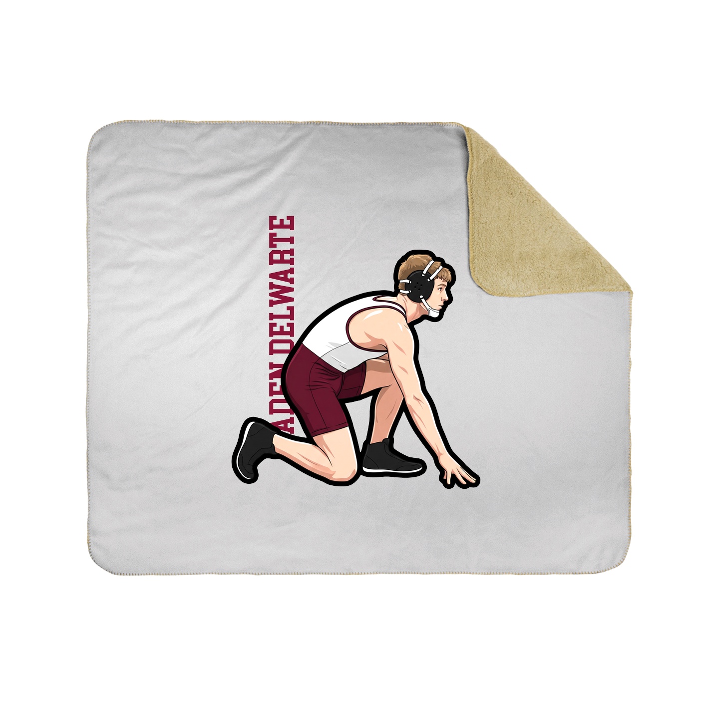 Throw Blanket — Name Vertical in White